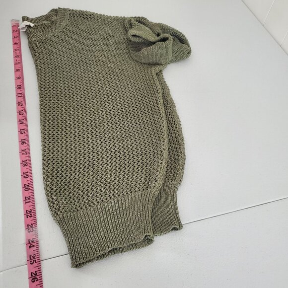 Chico's Womens Open Knit Pullover Sweater Size 2 US L Green Short Sleeve Beach - Picture 9 of 10